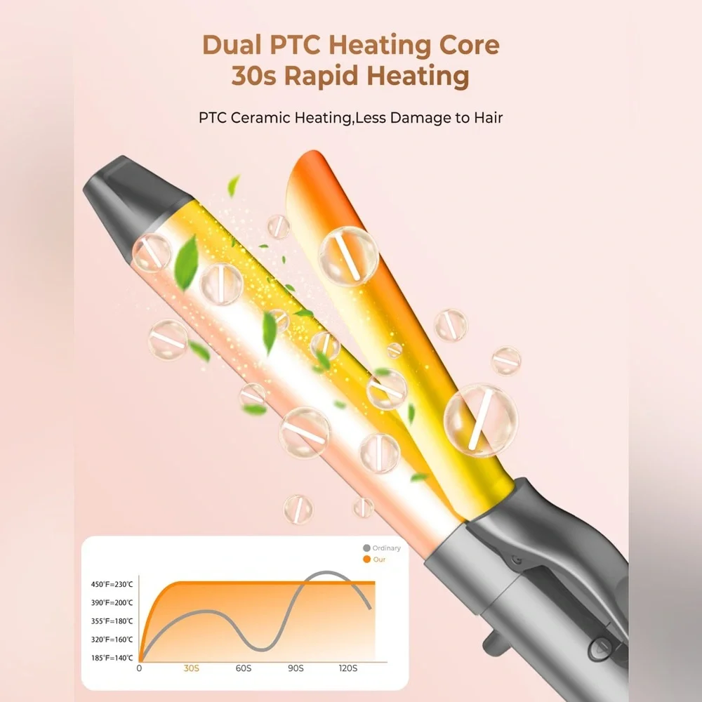 Self Curling Hair Curler, Automatic Curling Iron, 5 Heat Settings Curling Wand